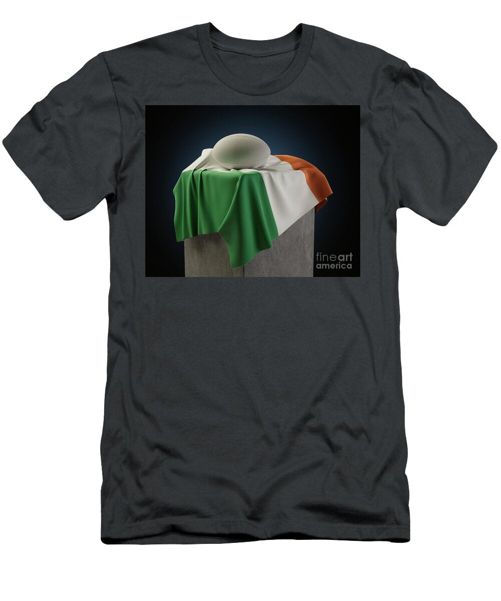2 Rugby Ball and Ireland Flag Allan Swart T-Shirt