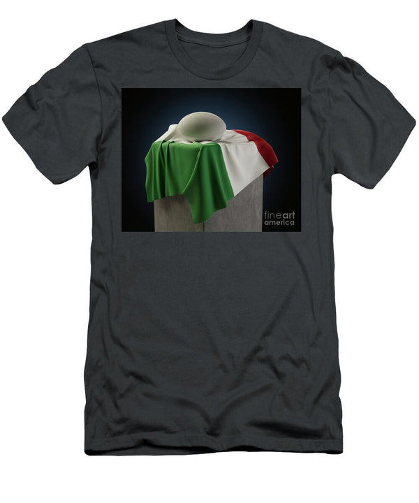 2 Rugby Ball and Italy Flag Allan Swart T-Shirt