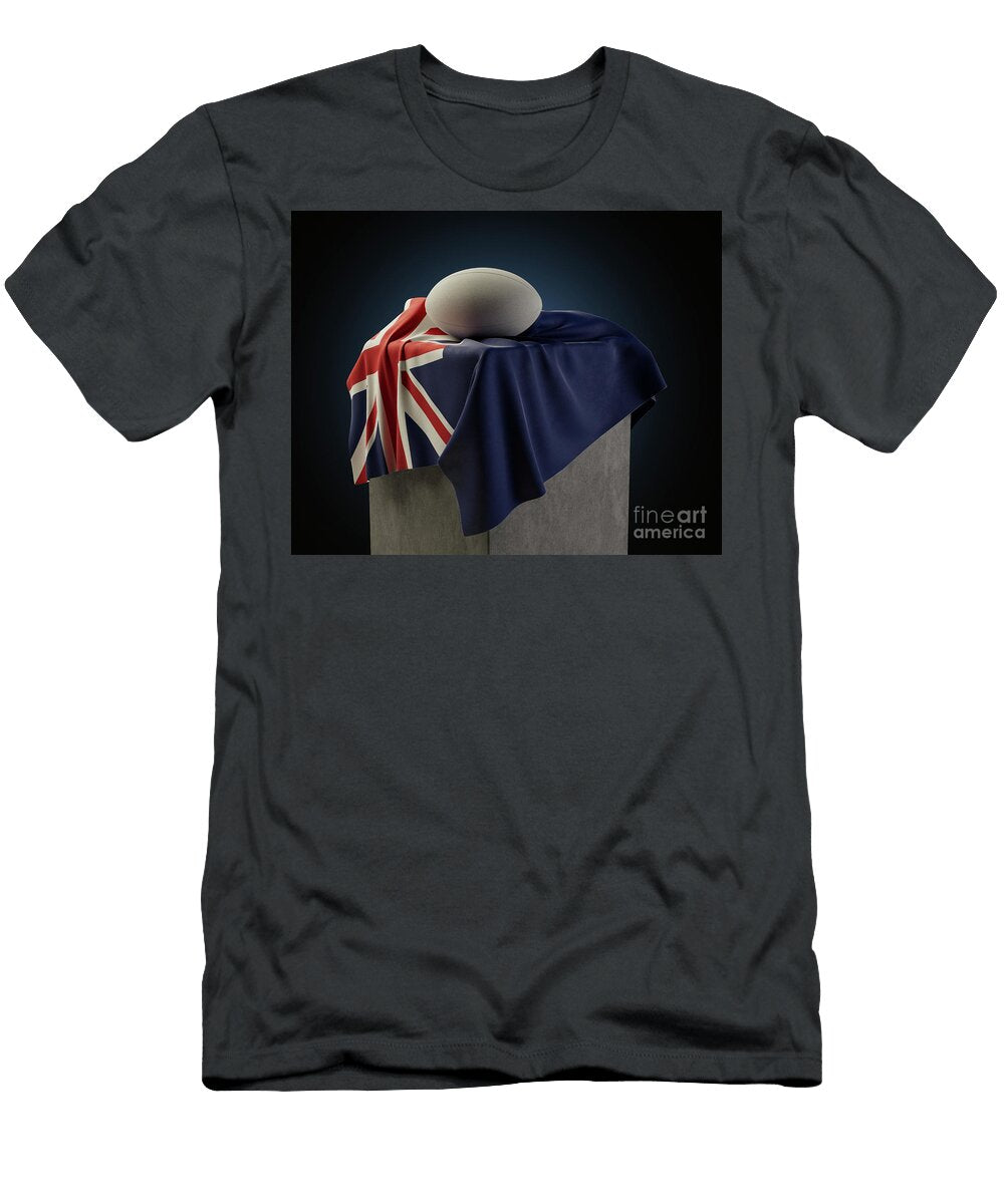 2 Rugby Ball and New Zealand Flag Allan Swart T-Shirt