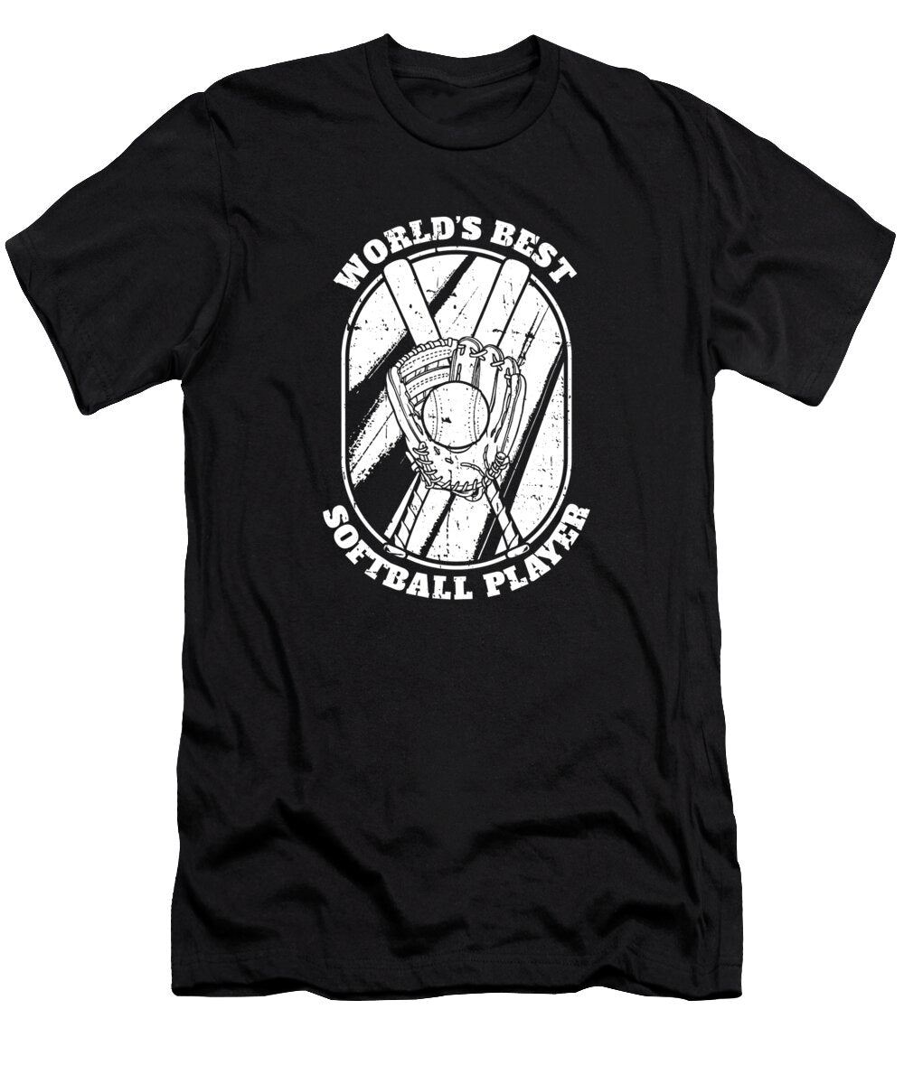2 Softball Batter Catcher Pitcher Softball Crazy Squirrel T-Shirt