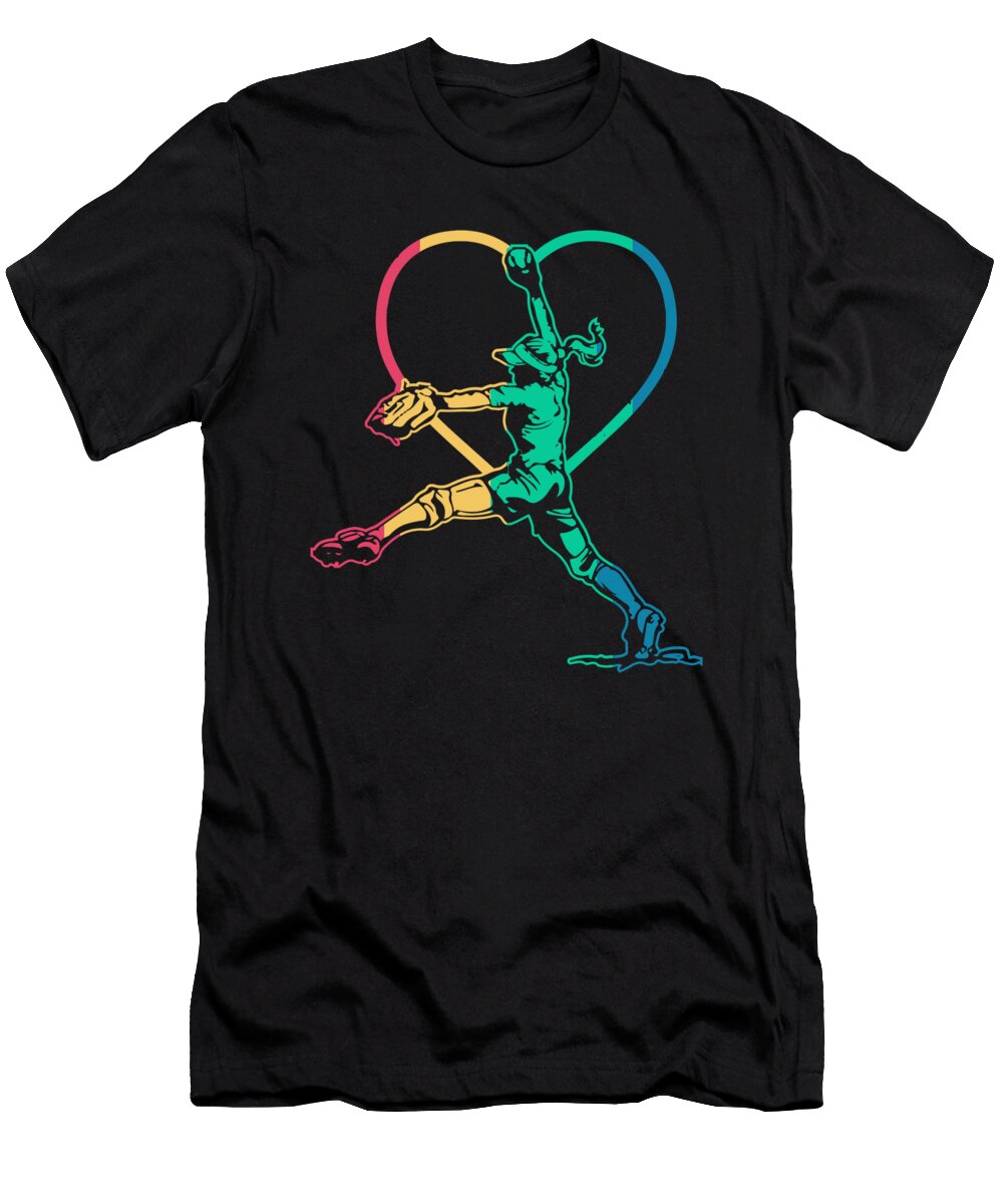 2 Softball Catcher Batter Softball Pitcher Crazy Squirrel T-Shirt