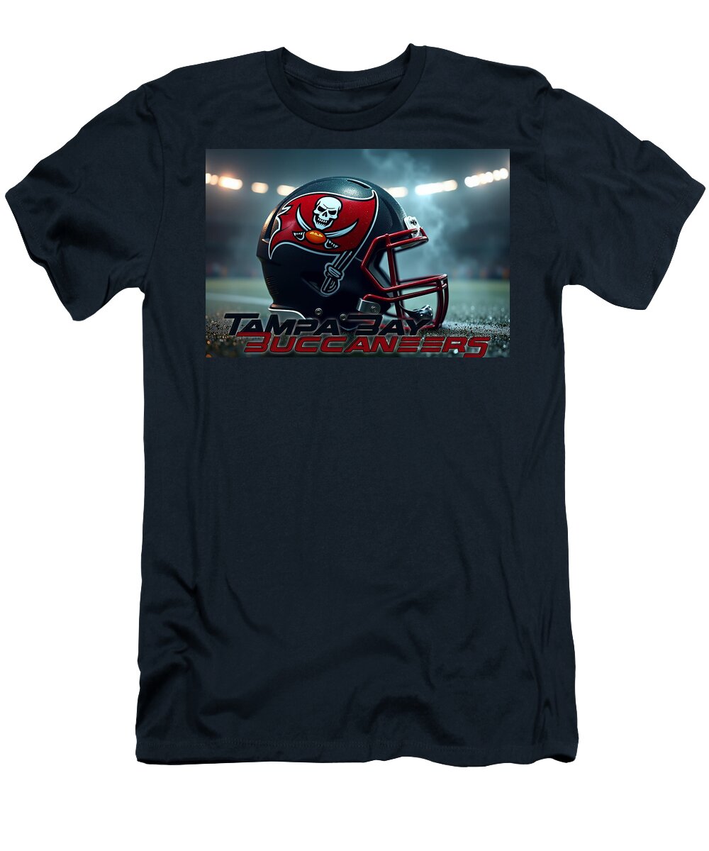 2 Tampa Bay Buccaneers Helmet Kevin Walker and Pixel Reverie T-Shirt