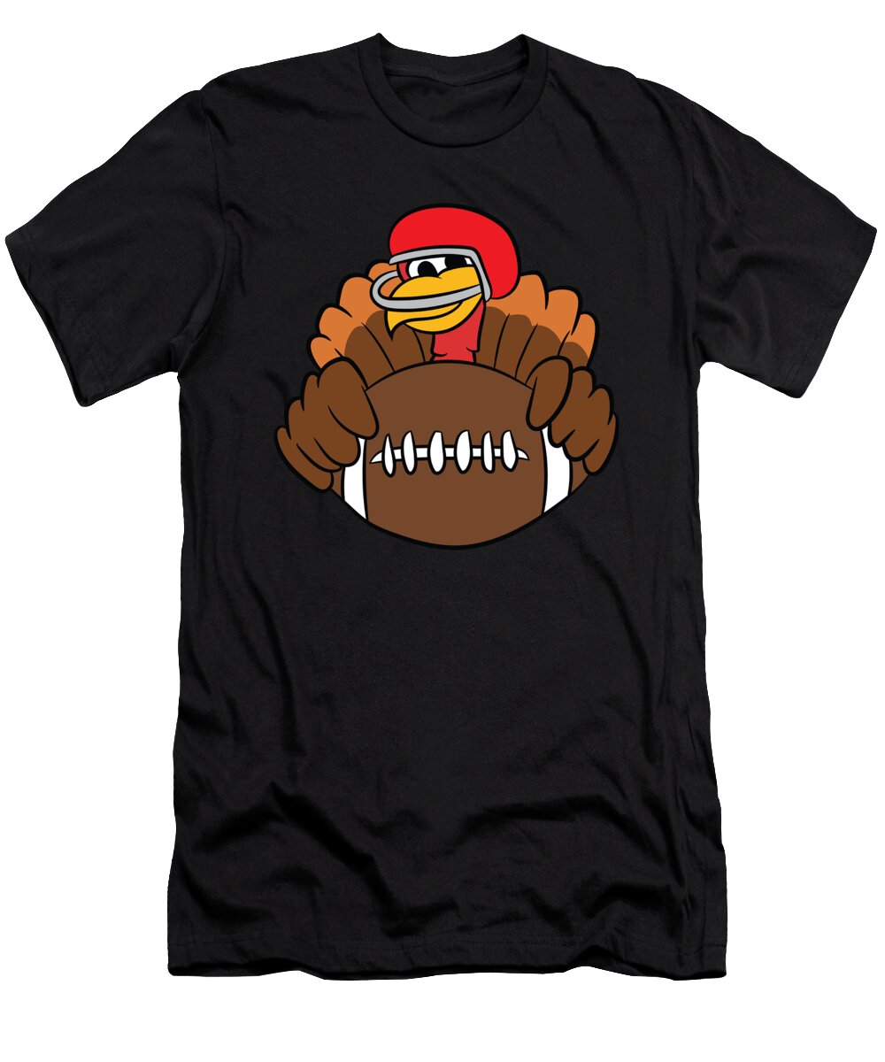 2 Thanksgiving Football Player Turkey Football Eq Designs T-Shirt