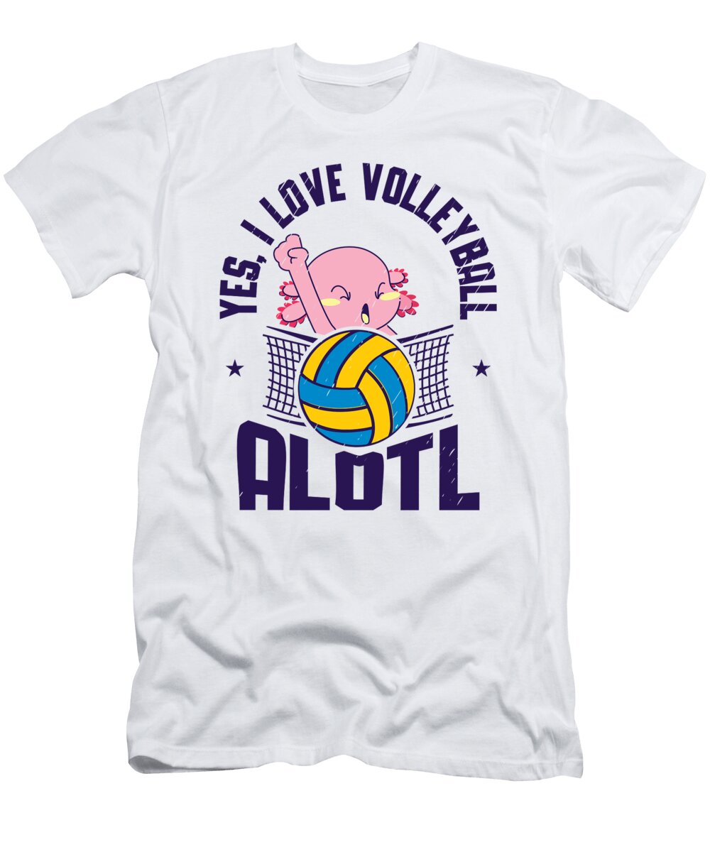 2 Volleyball Players Axolotl Team Sport Salamanders Toms Store T-Shirt