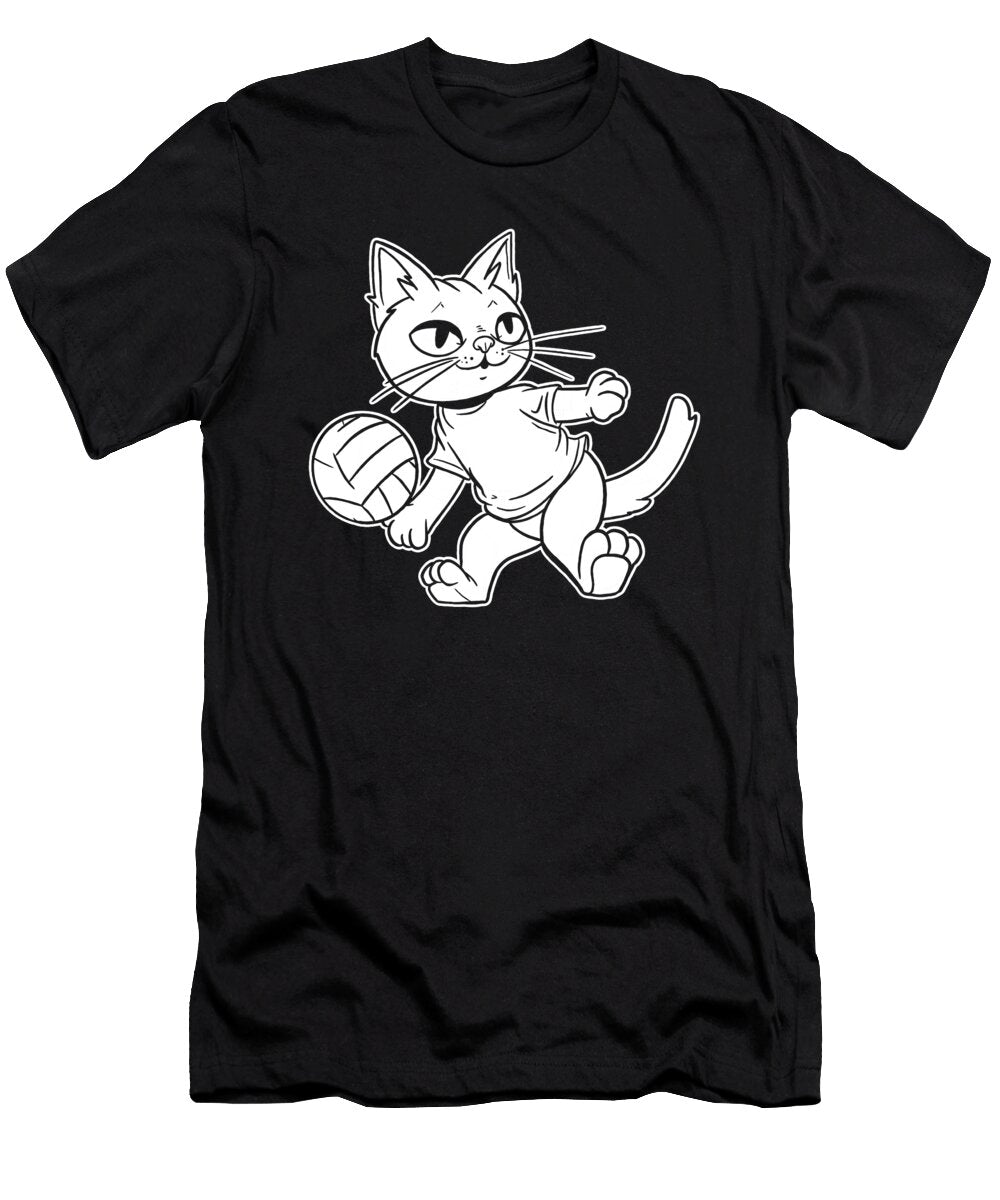 2 Volleyball Vball Beach Volleyball Cat Crazy Squirrel T-Shirt