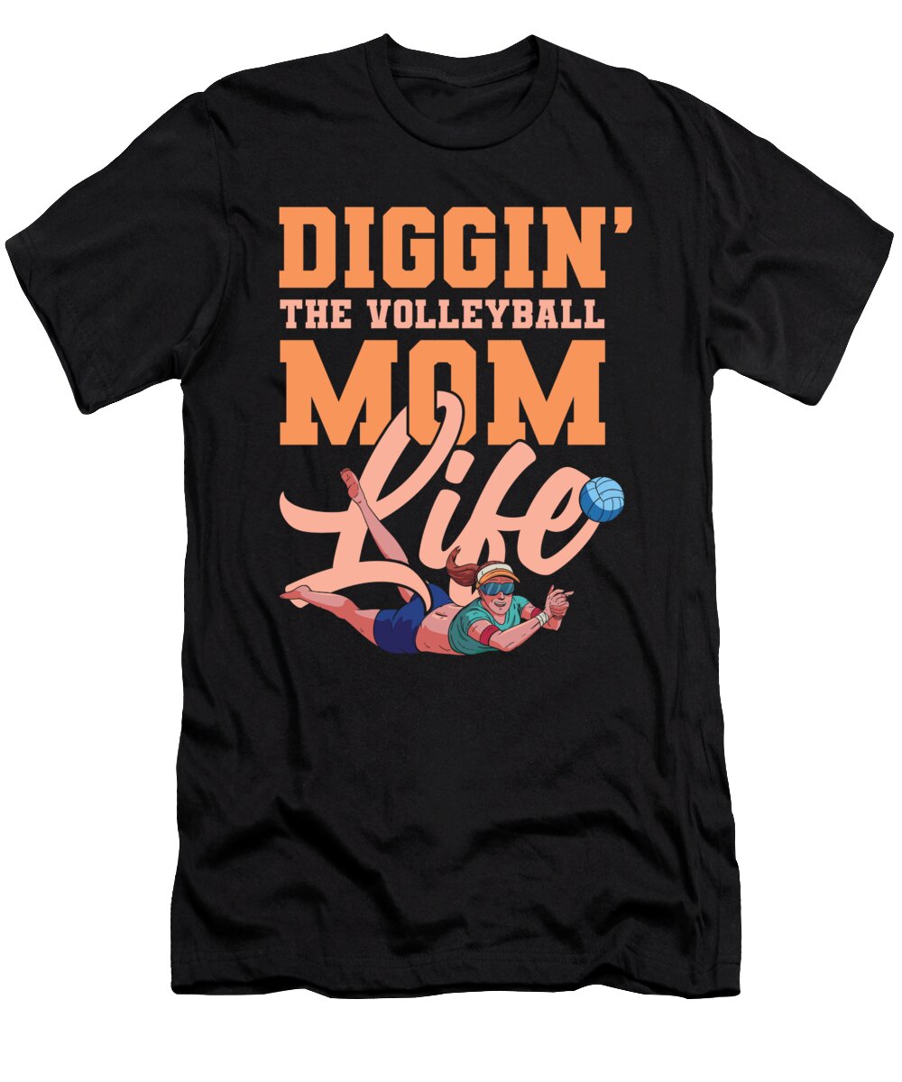 20 Volleyball Beach Vball Volleyball Mom Crazy Squirrel T-Shirt