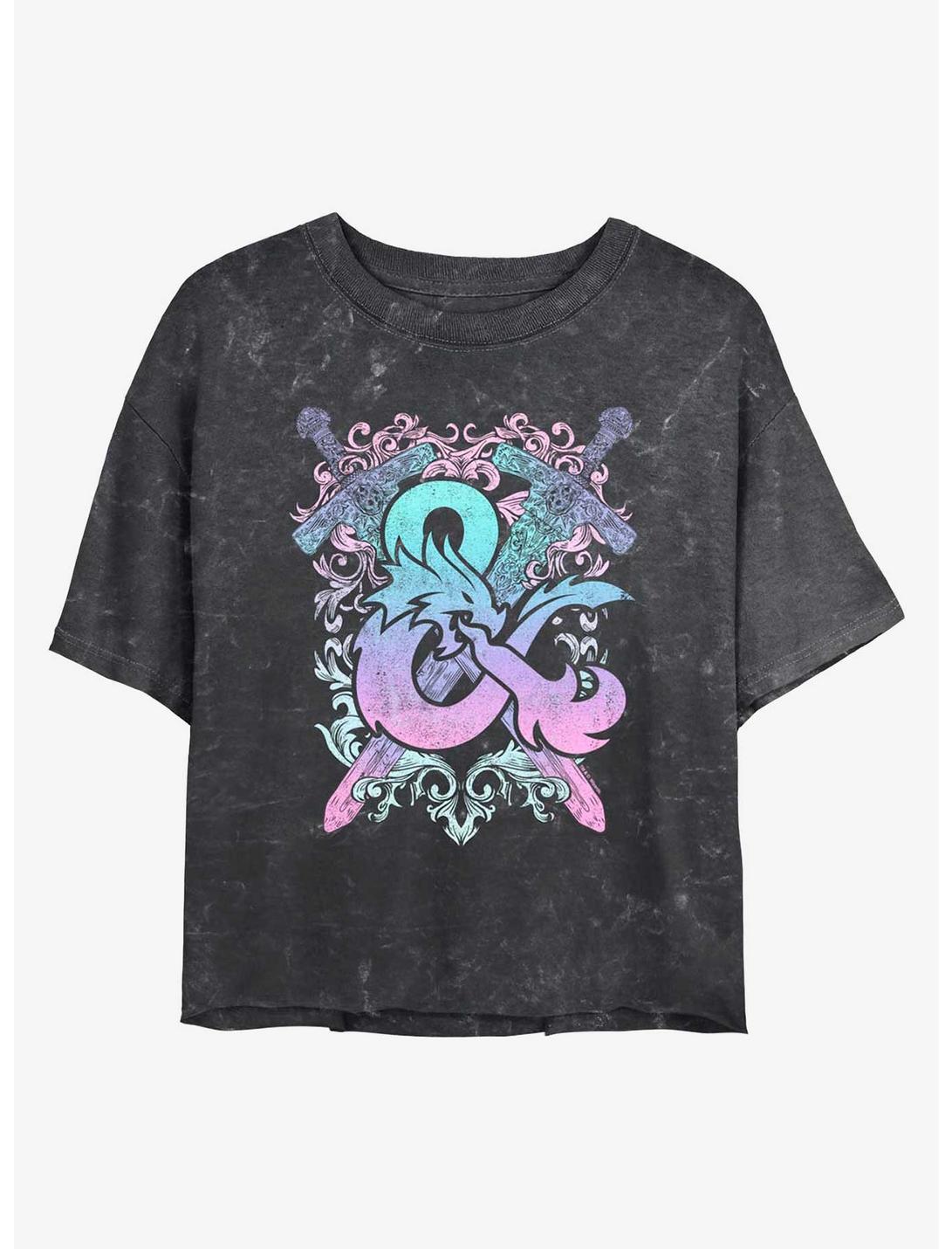 T-shirt court pour filles Dungeons & Dragons à logo pastel délavé minéral