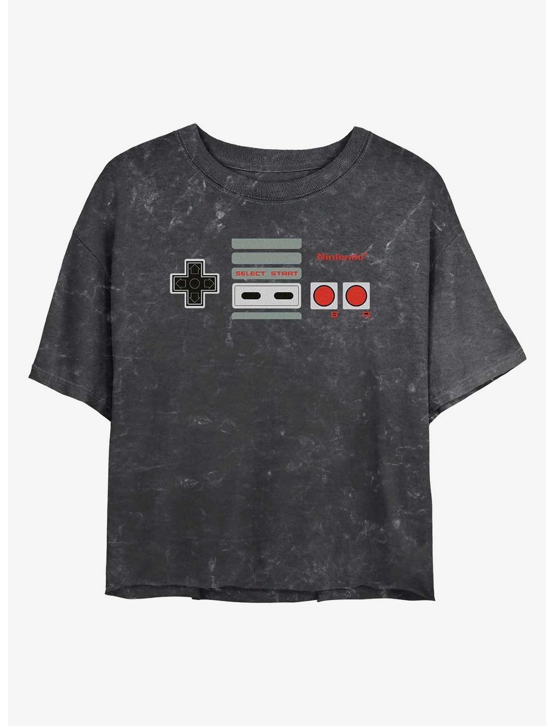 Nintendo Classic Controller Mineral Wash Girls Crop T-Shirt