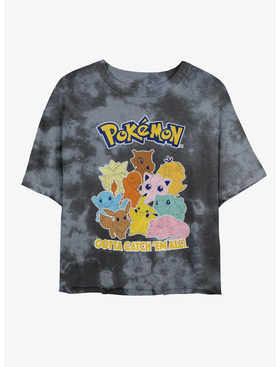 Pokemon Gang Tie-Dye Girls Crop T-Shirt