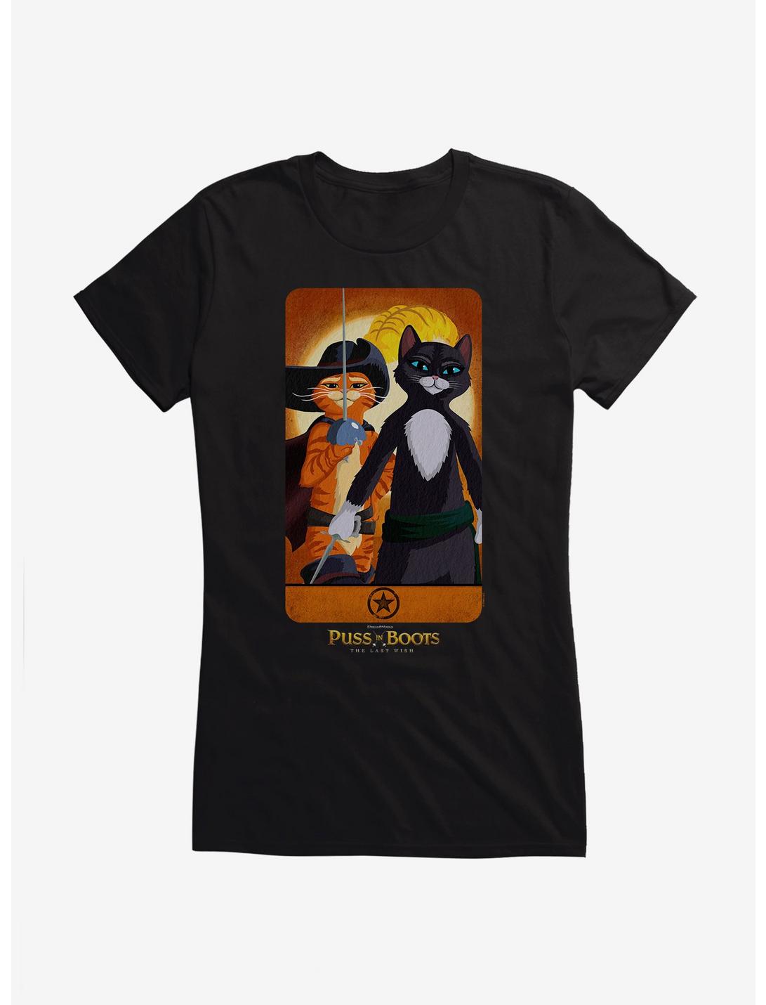 Puss In Boots With Softpaws Card Girls T-Shirt