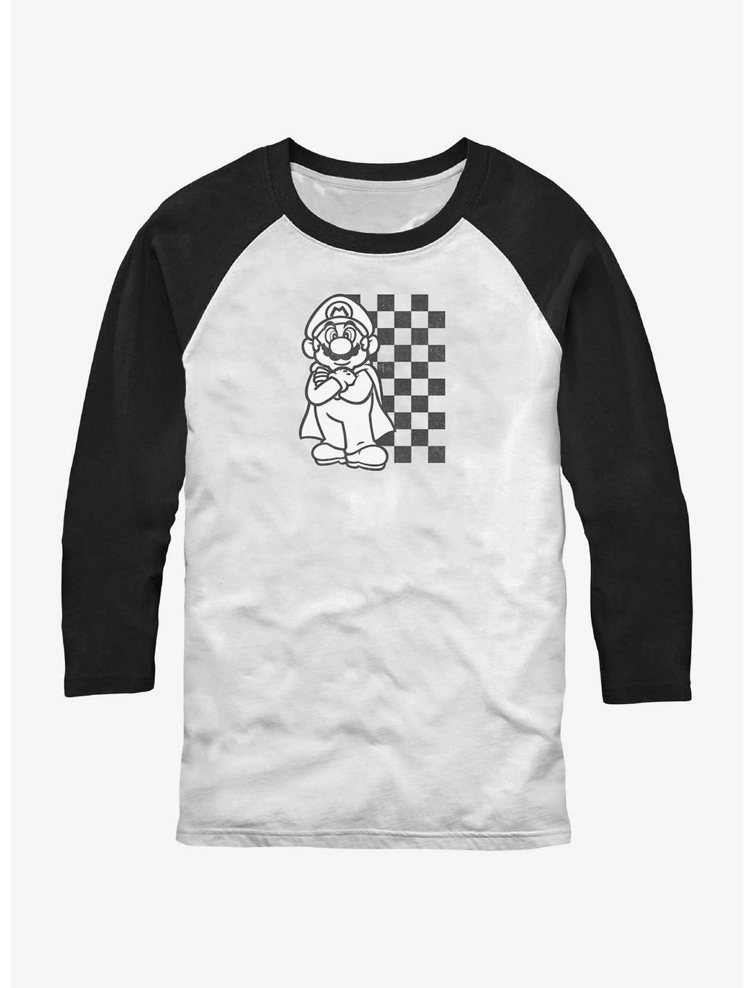 Nintendo Mario Checkered Mario Raglan T-Shirt