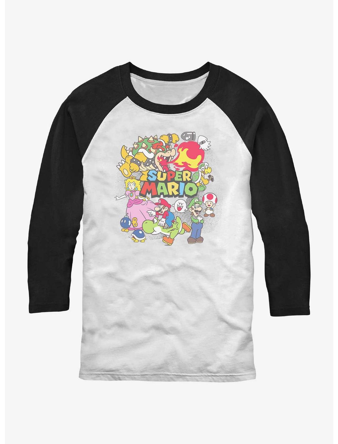 Nintendo Mario Super Group Collage Raglan T-Shirt