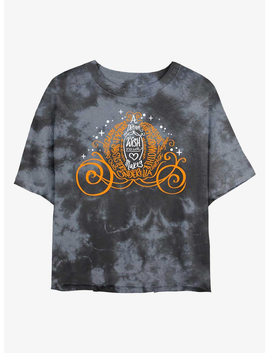 Disney Cinderella Pumpkin Carriage Tie-Dye Girls Crop T-Shirt