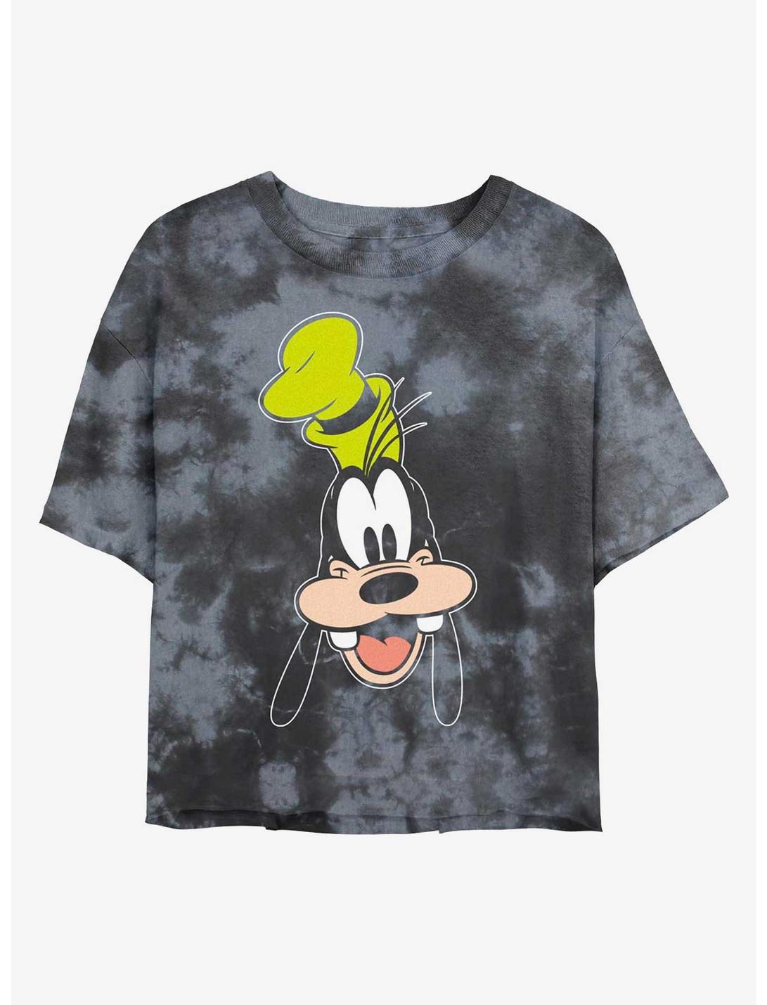 Disney Goofy Goofy Big Face Tie-Dye Girls Crop T-Shirt