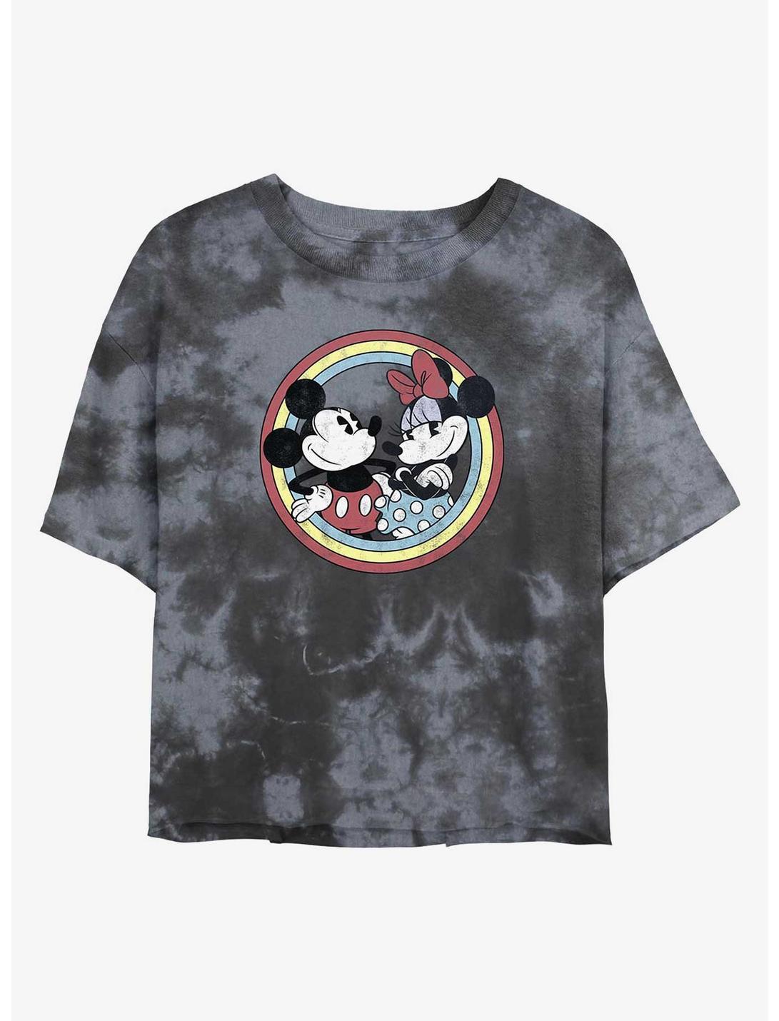 Disney Mickey Mouse Best Duo Badge Tie-Dye Girls Crop T-Shirt