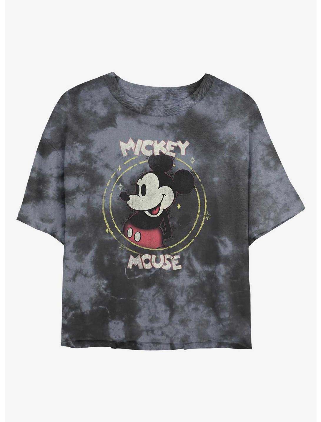 Disney Mickey Mouse Happy Mickey Tie-Dye Girls Crop T-Shirt