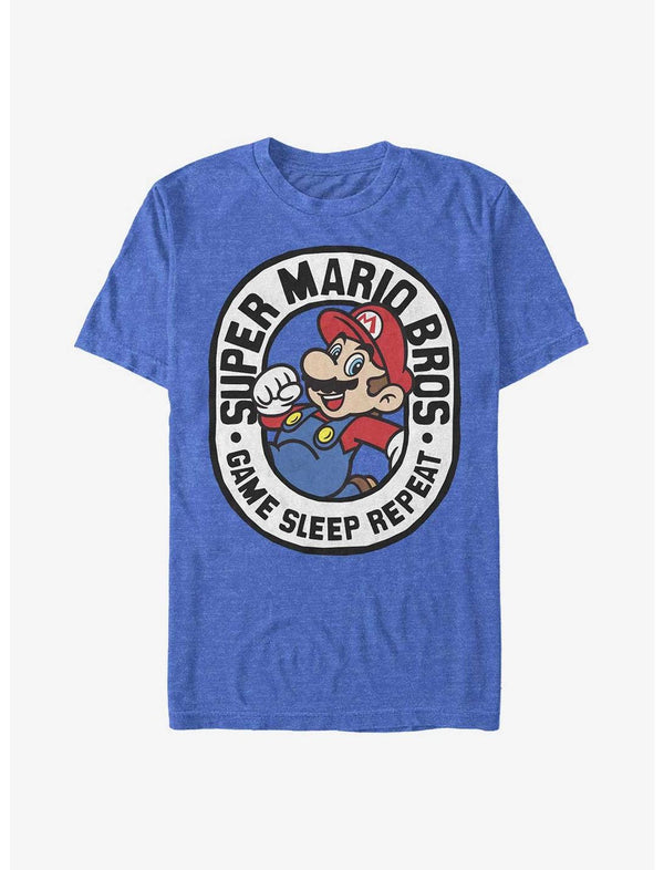 Nintendo Mario Game Sleep Repeat T-Shirt