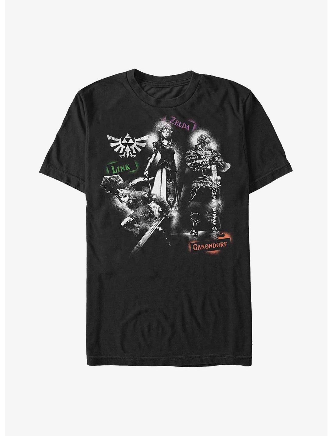 Nintendo Link, Zelda, and Ganondorf Spray Paint T-Shirt