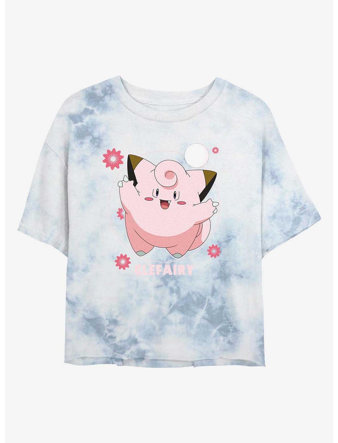Pokemon Clefairy Fairy Dance Tie-Dye Girls Crop T-Shirt