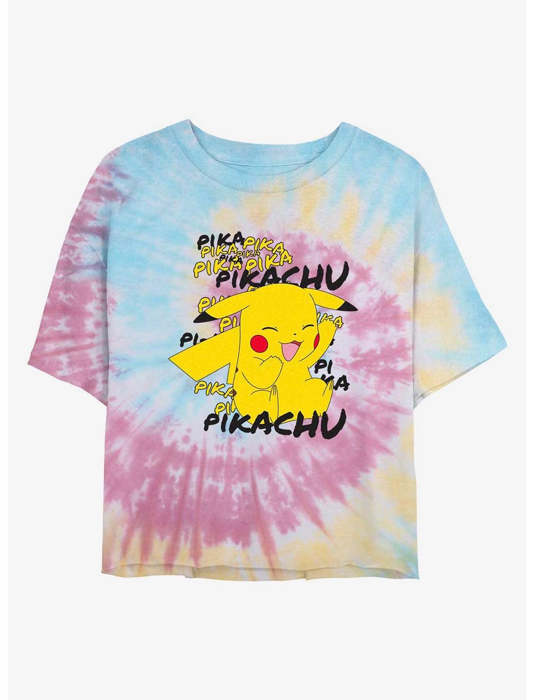 T-shirt court tie-dye pour filles Pokémon Pikachu fait une blague