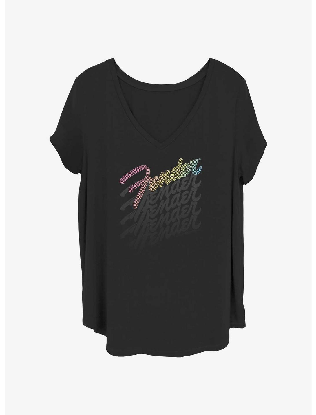 T-shirt fille grandes tailles à logo damier Fender