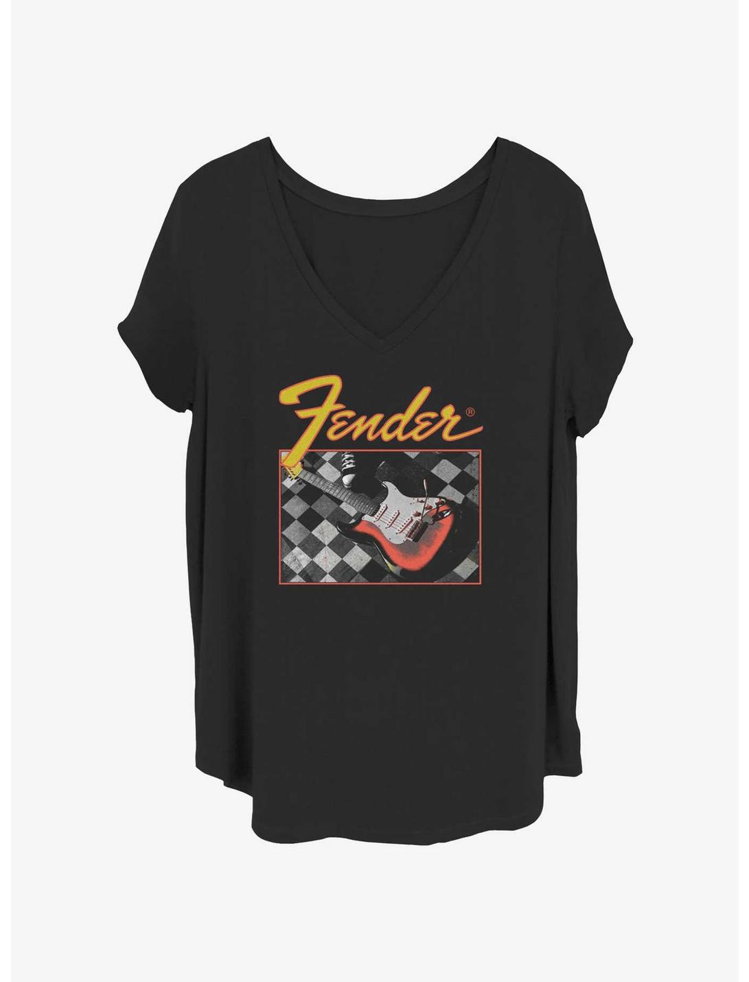 Fender Checkered Guitar Girls T-Shirt Plus Size