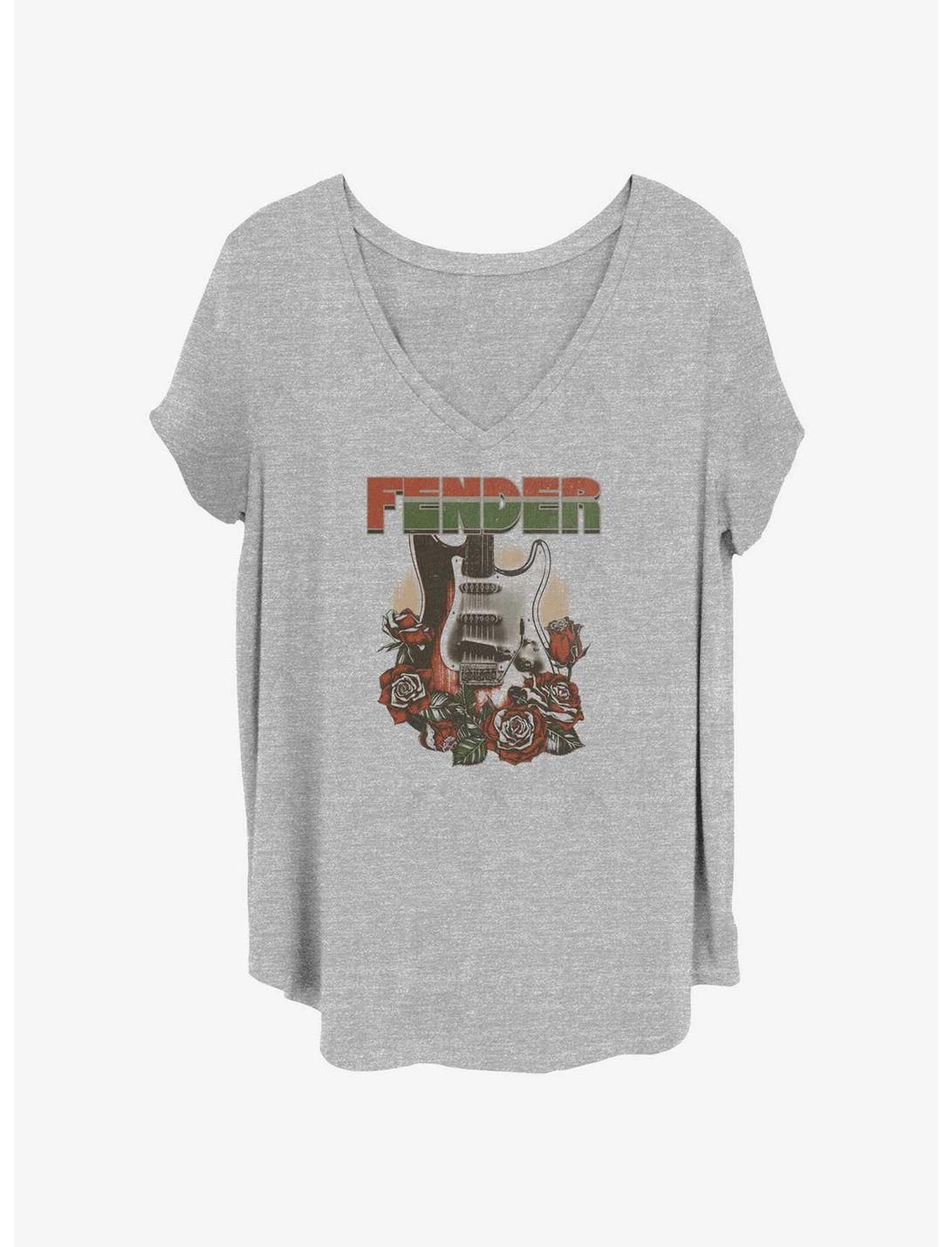 Fender Guitar Roses Logo Girls T-Shirt Plus Size