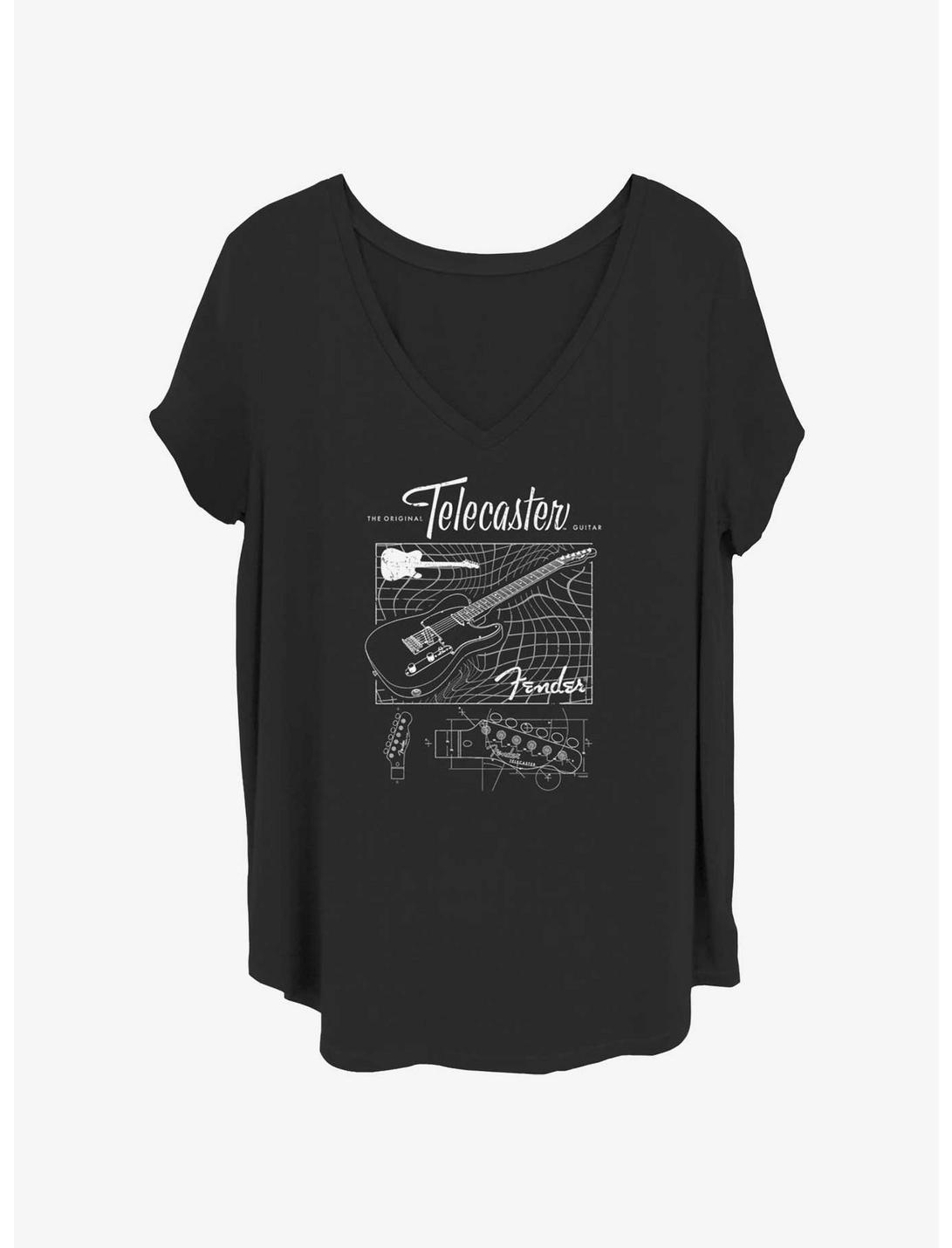 Fender Telecaster Schematic Girls T-Shirt Plus Size