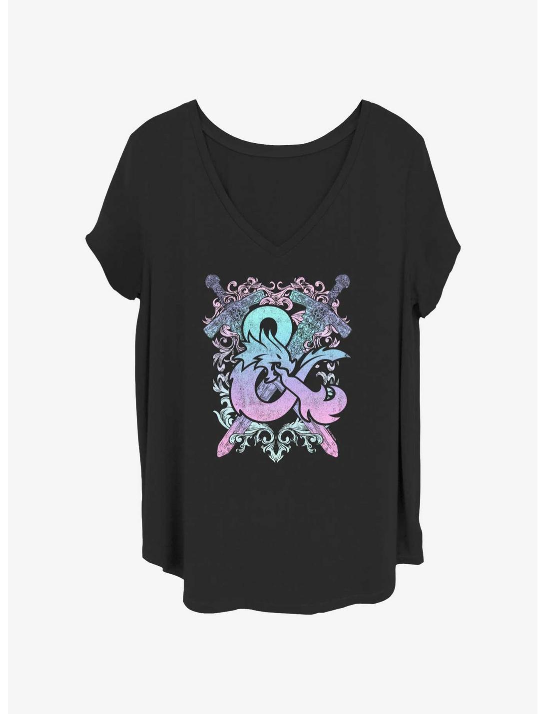 Dungeons & Dragons Pastel Crossed Swords Logo Girls T-Shirt Plus Size
