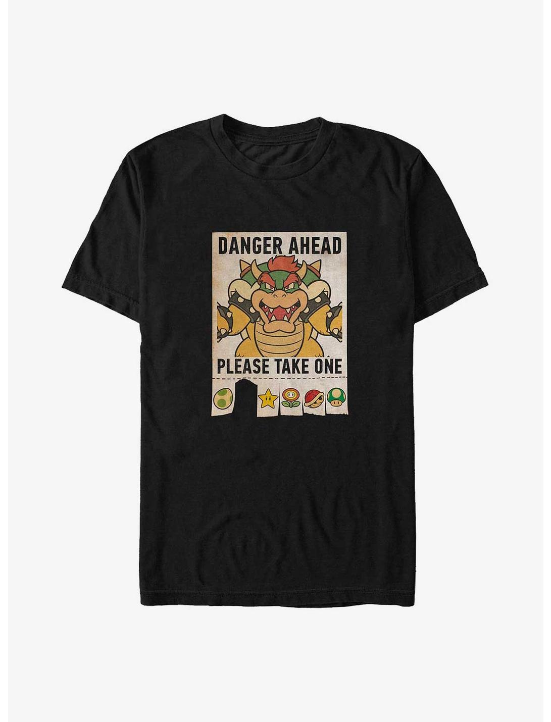 T-shirt grande taille Mario Bowser Danger Ahead
