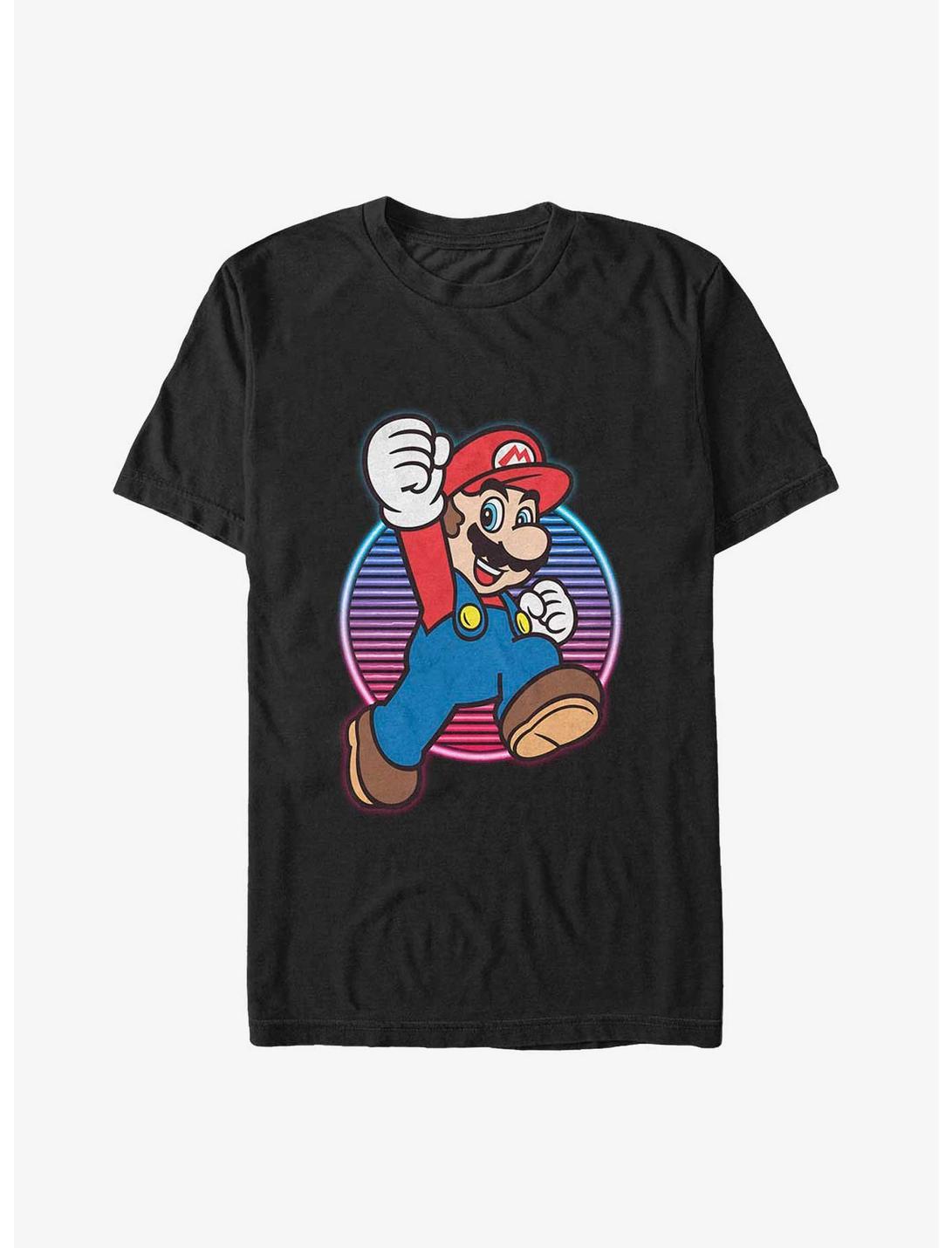 T-shirt grandes tailles Mario Néon Coucher de soleil Hero