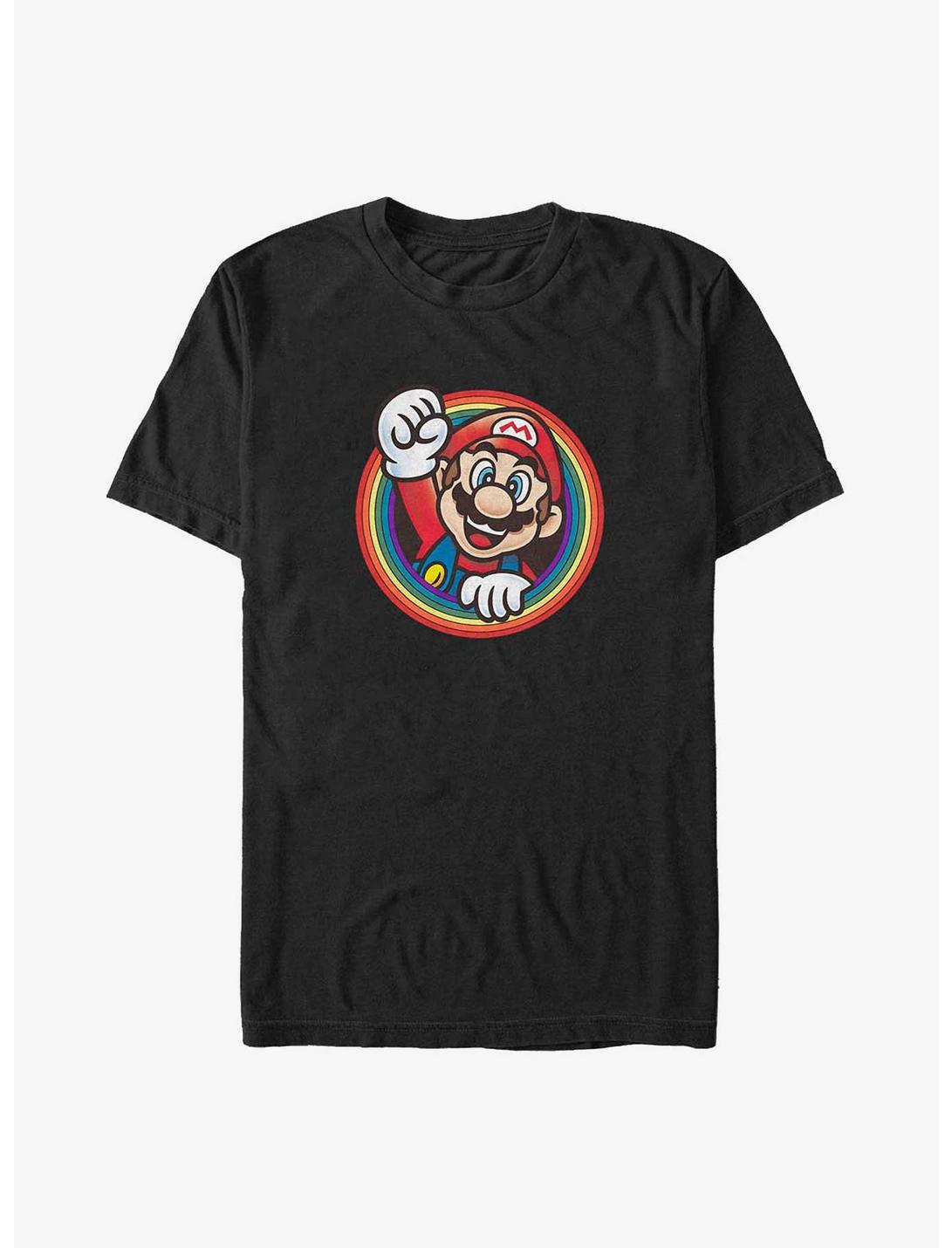 Mario Rainbow Mario Badge Big & Tall T-Shirt