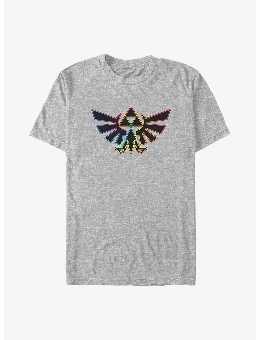 T-shirt grande taille homme The Legend of Zelda Blason d'Hyrule contour arc-en-ciel