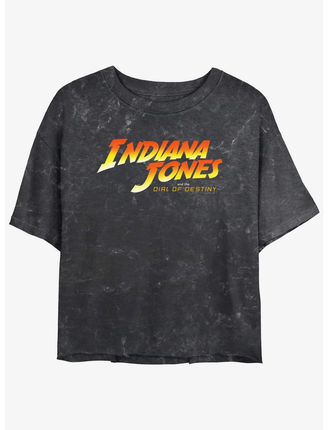 Indiana Jones and the Dial of Destiny Logo Mineral Wash Girls Crop T-Shirt