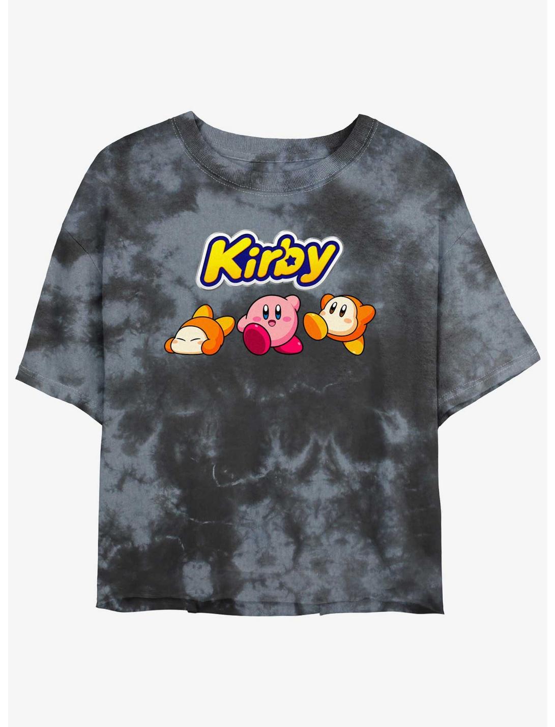 Kirby and Waddle Dee Logo Tie-Dye Girls Crop T-Shirt