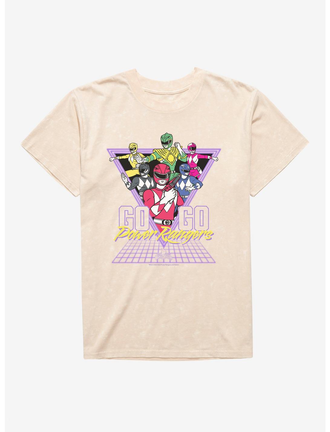 T-shirt délavé Mighty Morphin Power Rangers Go Go Power Rangers Retro