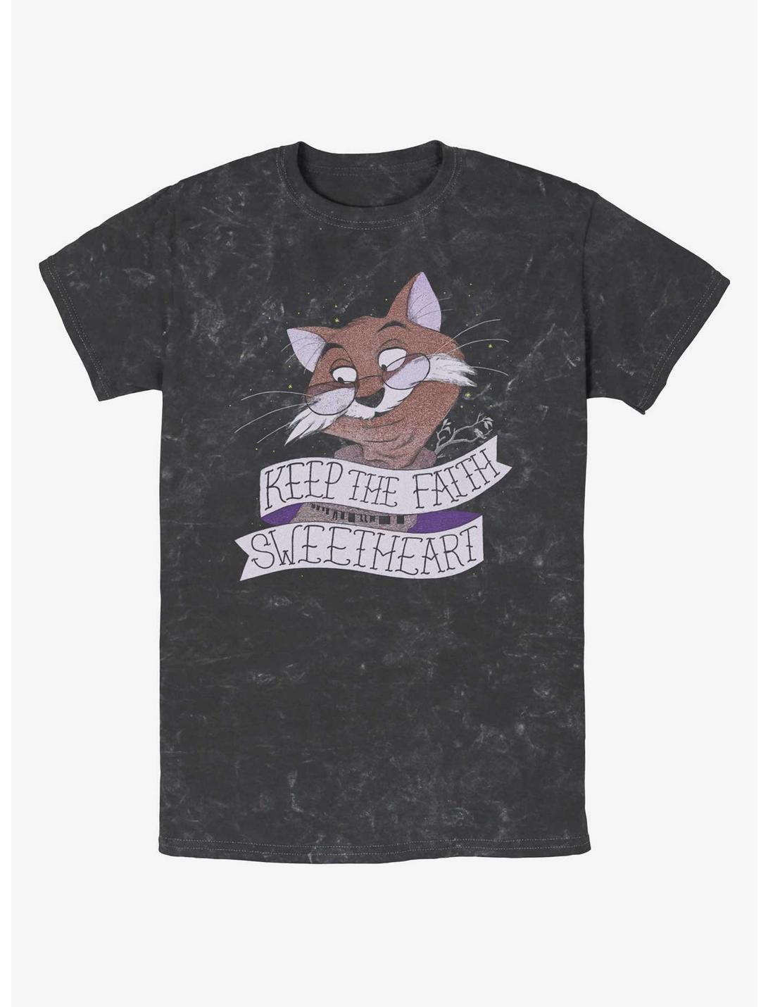 Disney The Rescuers Down Under Rufus The Cat Keep The Faith Sweetheart Mineral Wash T-Shirt