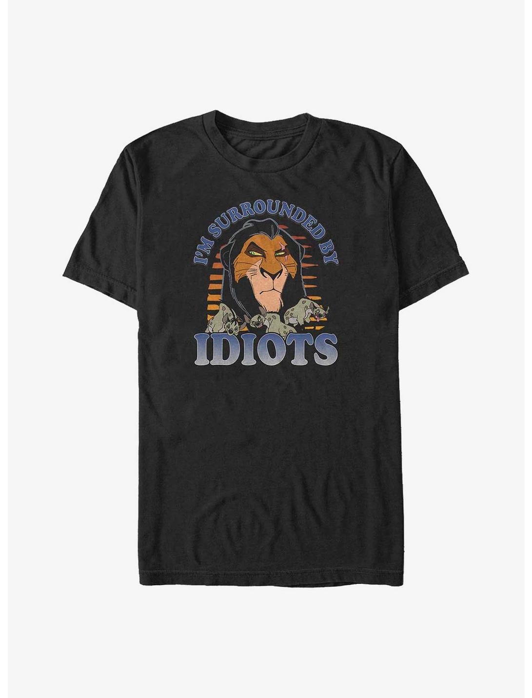 T-shirt grande taille Disney Le Roi Lion Scar entouré d'idiots