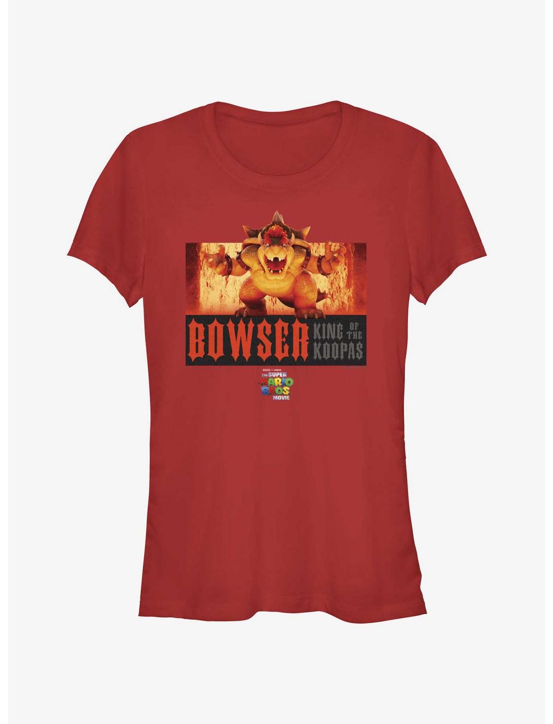 The Super Mario Bros. Movie Flaming King Bowser Poster Girls T-Shirt