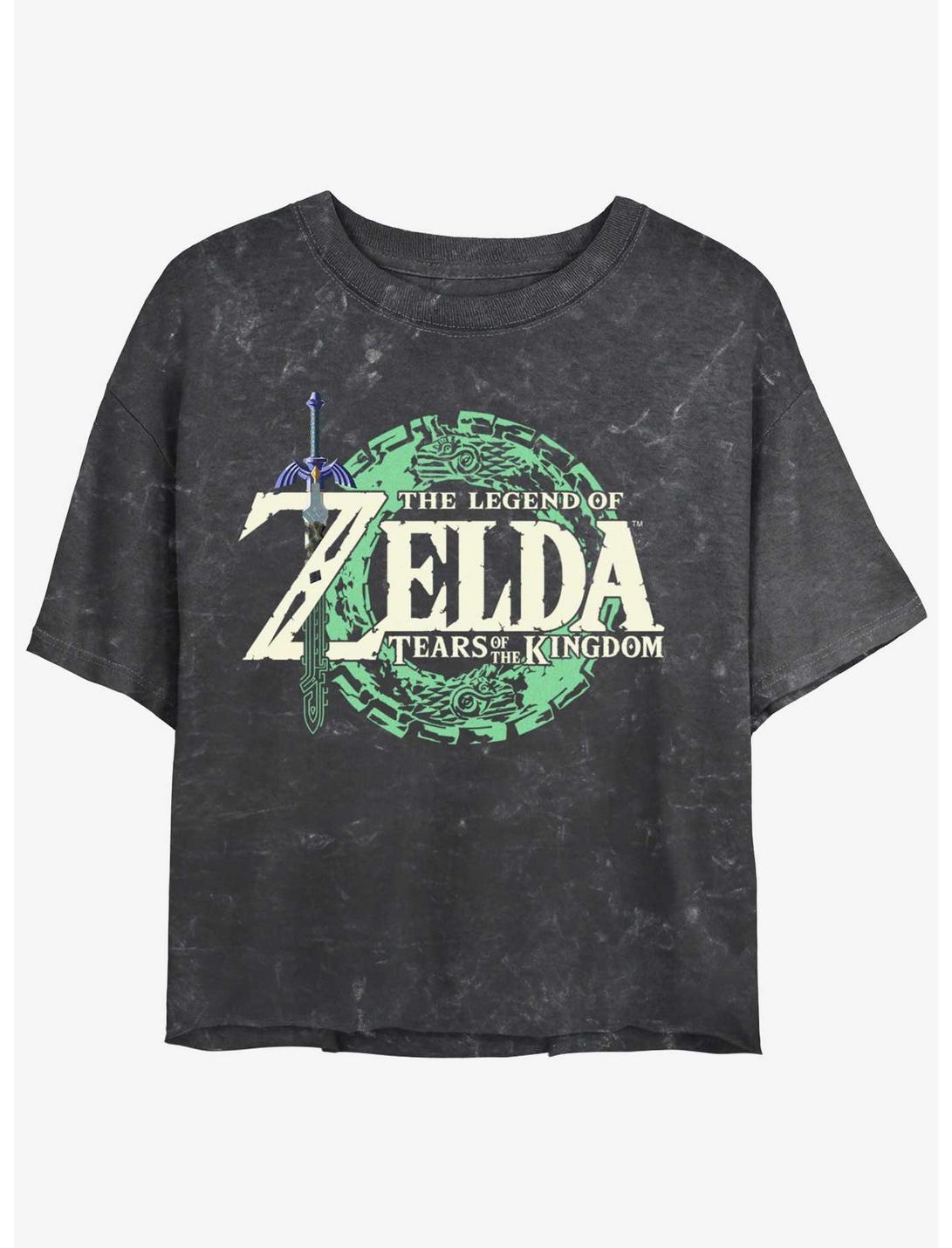 The Legend of Zelda: Tears of the Kingdom Logo Mineral Wash Girls Crop T-Shirt