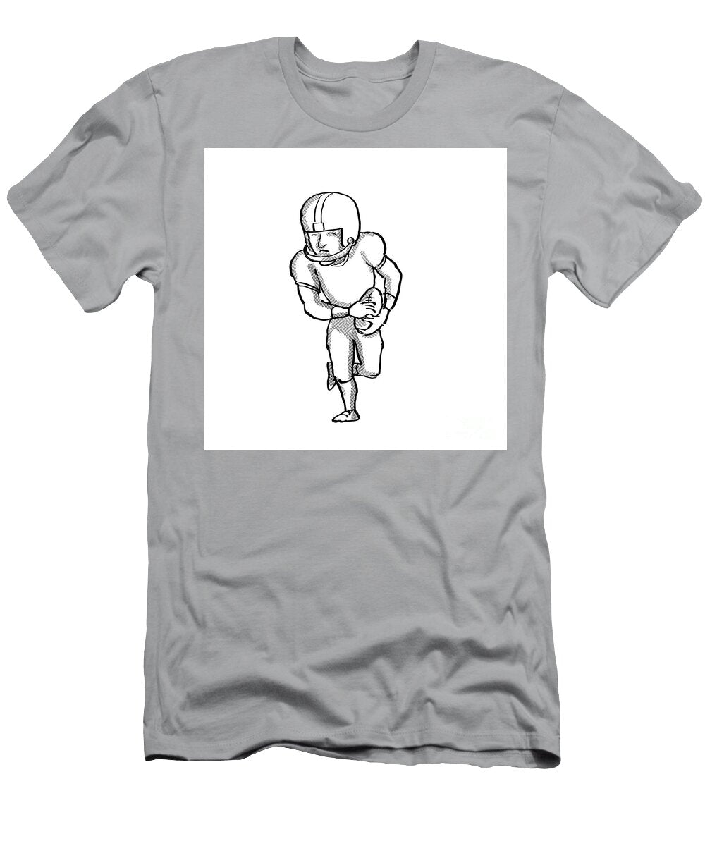 3 American Football Player Cartoon Black and White Aloysius Patrimonio T-Shirt