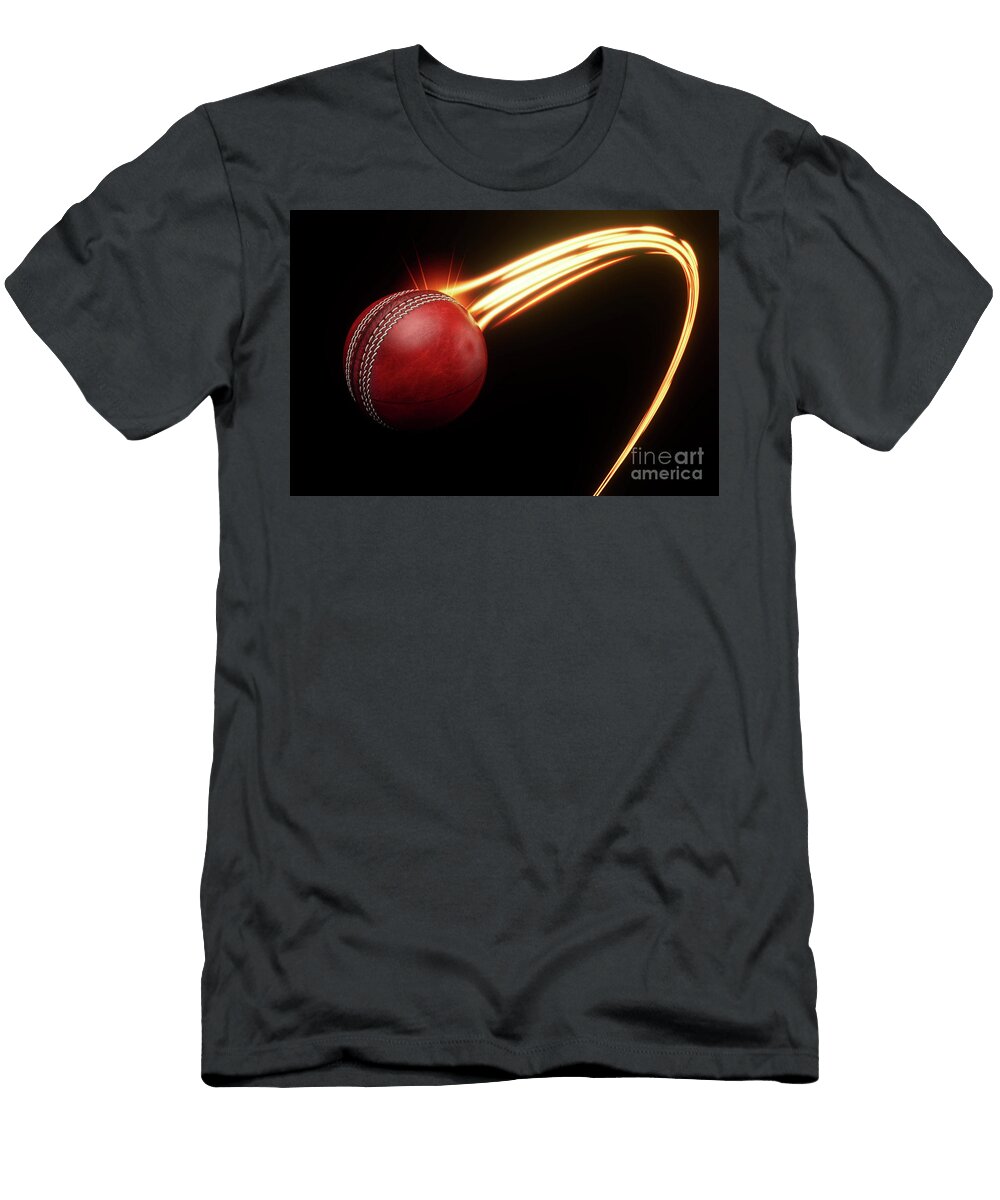 3 Cricket Sports Ball Light Trail Allan Swart T-Shirt