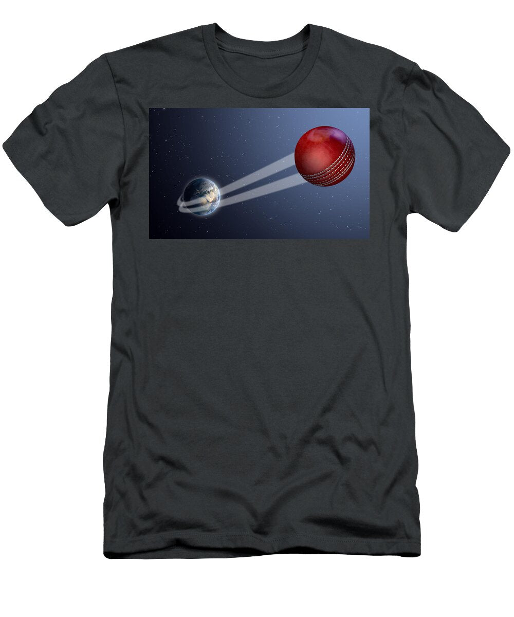 3 Earth with Ball Swoosh in Space Allan Swart T-Shirt