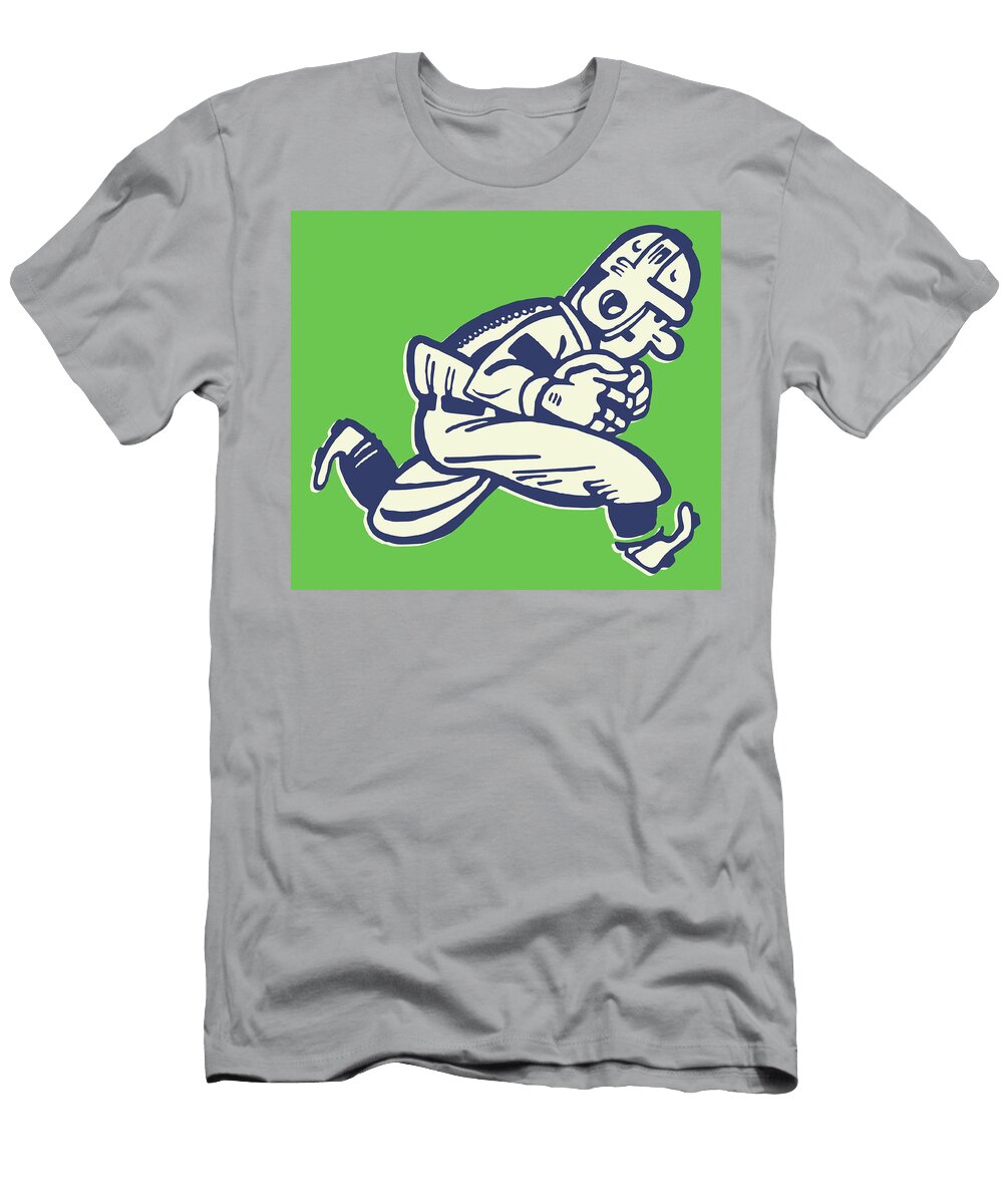 3 Football Player Running with Ball Csa Images T-Shirt