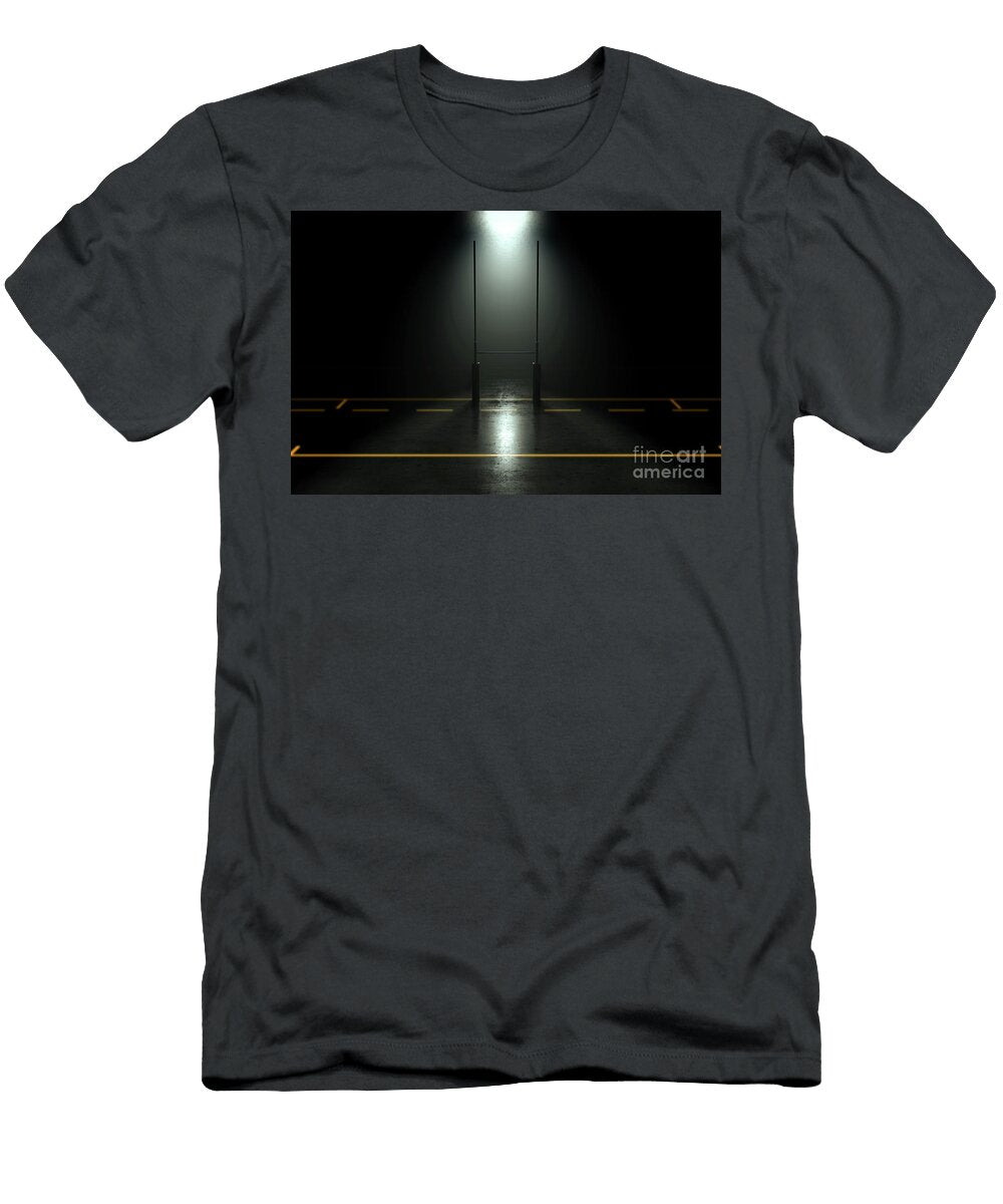 3 Futuristic Rustic Rugby Posts Allan Swart T-Shirt