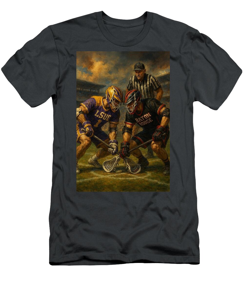 3 Intense Lacrosse Faceoff James Spears T-Shirt