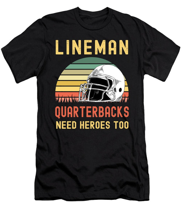 3 Lineman Because Quarterbacks Need Heroes Abhishek Mandal T-Shirt