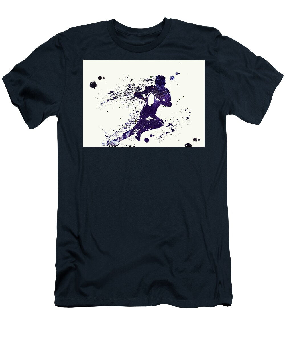 3 Rugby Player Watercolor Print Sport Art Poster Rugby Player Running with Ball Painting Print Rugby W Leith Huber T-Shirt