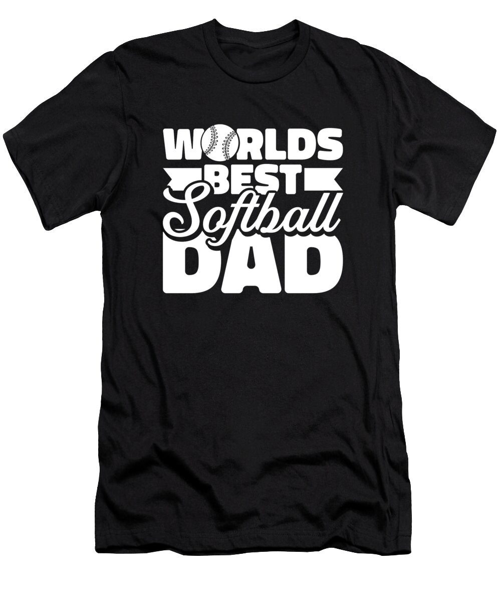 3 Softball Pitcher Batter Catcher Softball Dad Crazy Squirrel T-Shirt