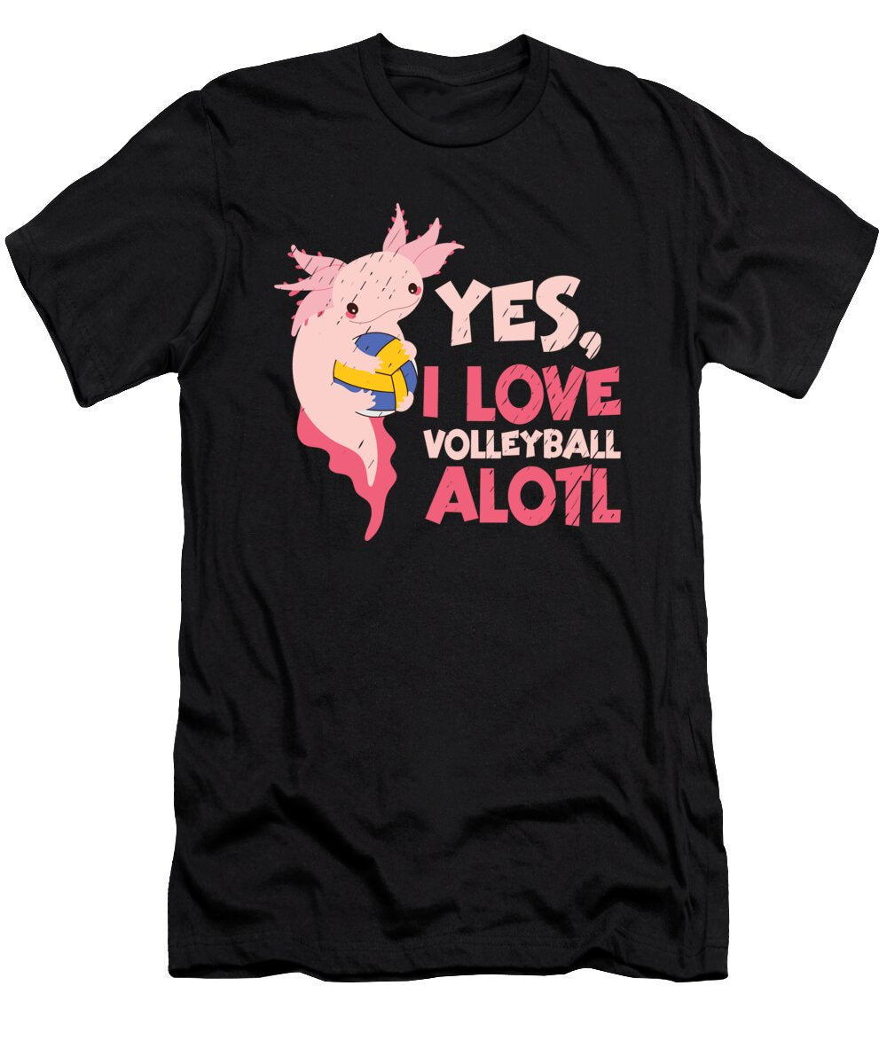 3 Volleyball Players Axolotl Team Sport Salamanders Toms Store T-Shirt